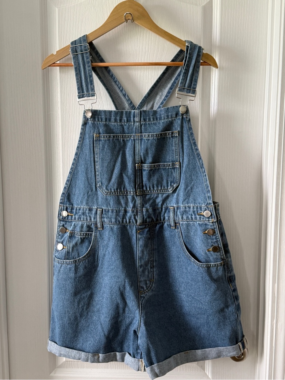 Anrabess Overalls for Women Denim Shorts Overalls Size M